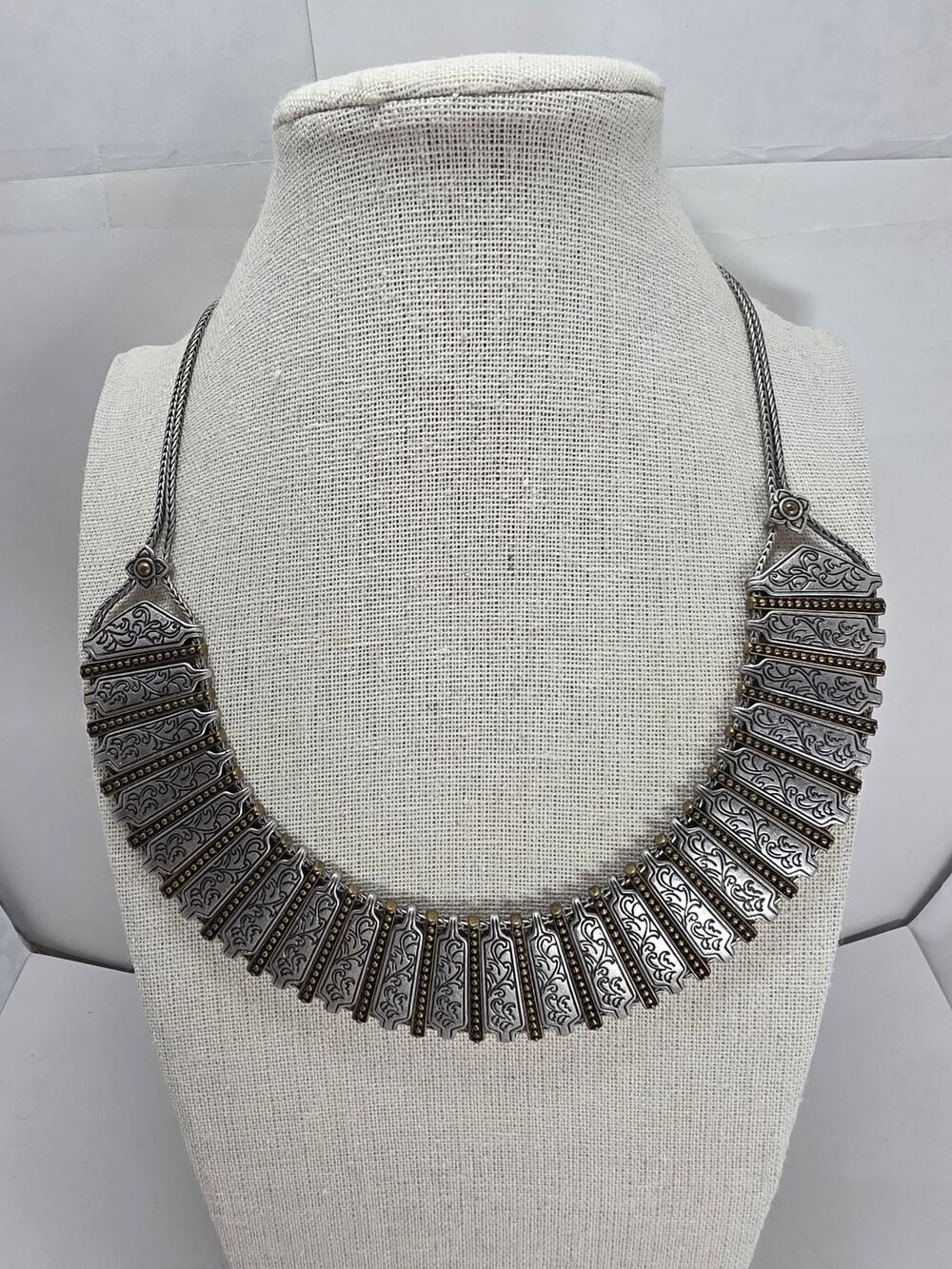 Kiam Family Ornate Silvertone Choker Necklace